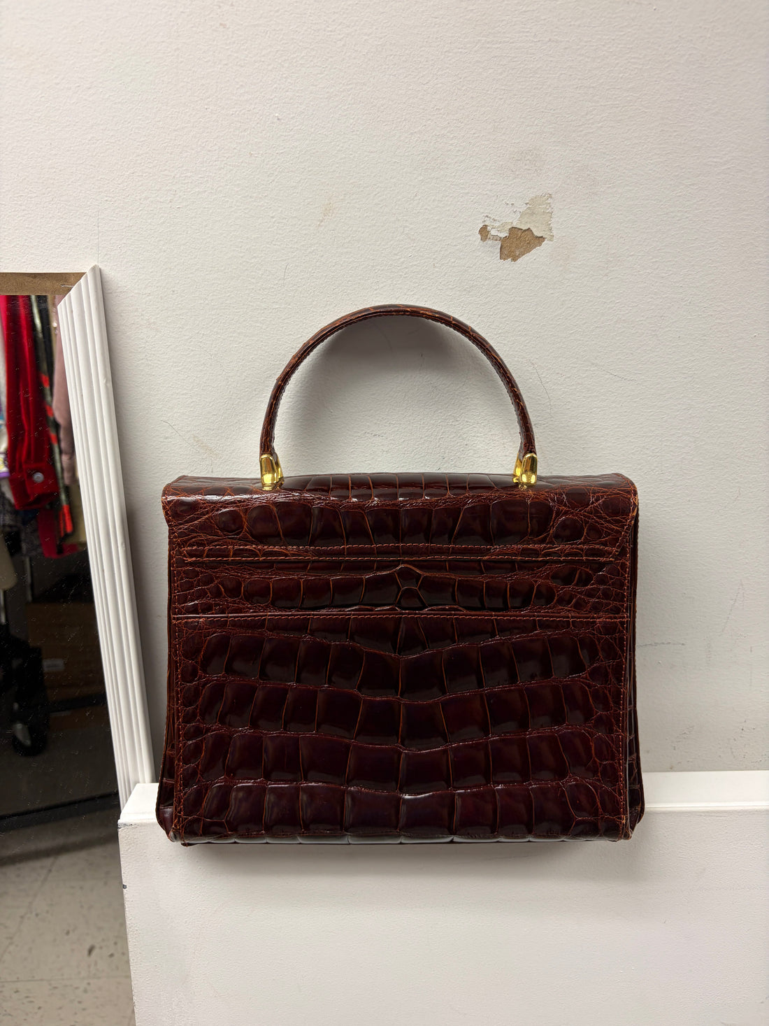 Burgundy Crocodile Bag