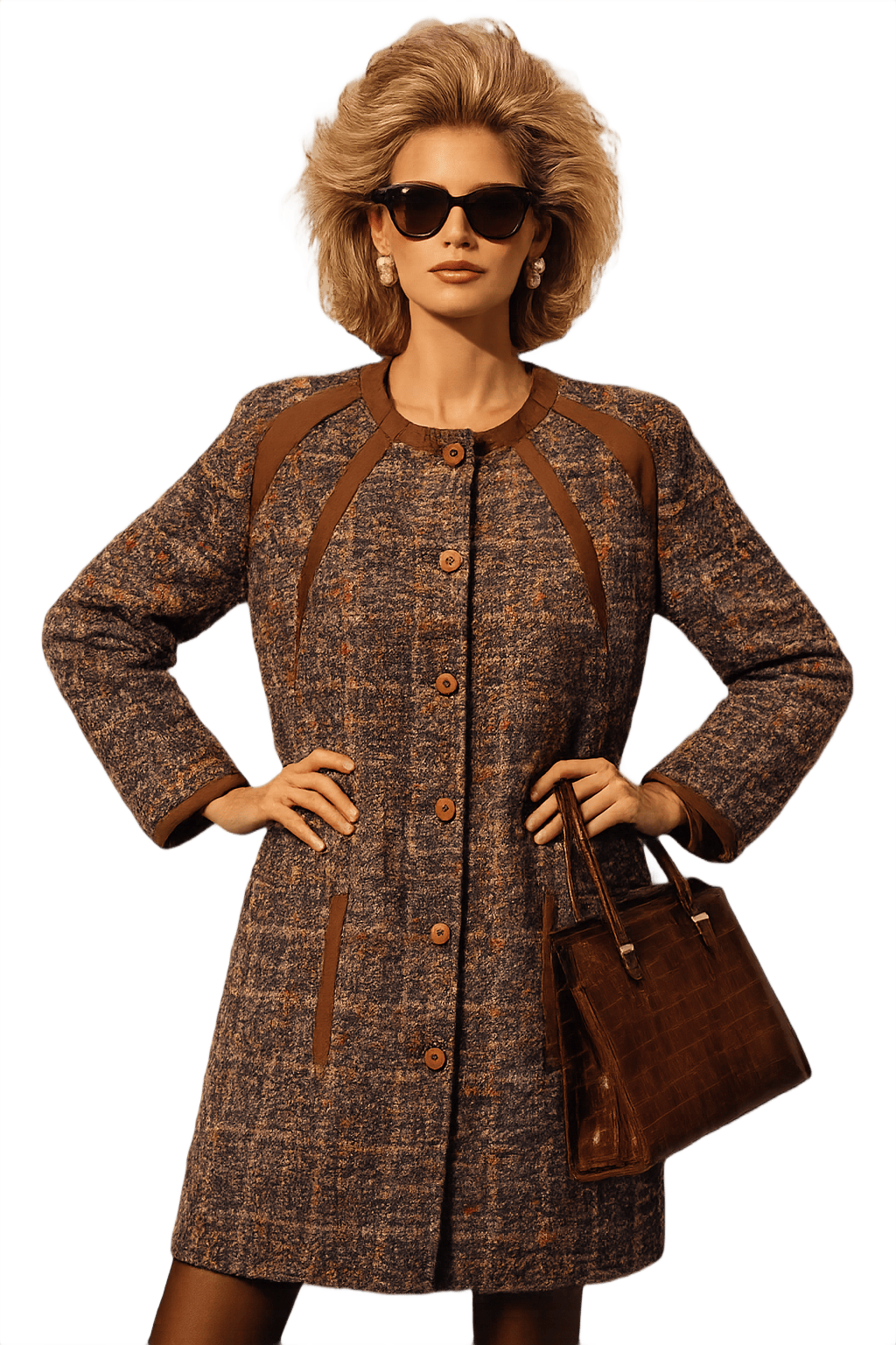 80s Missoni Colorful Tweed Coat - Model
