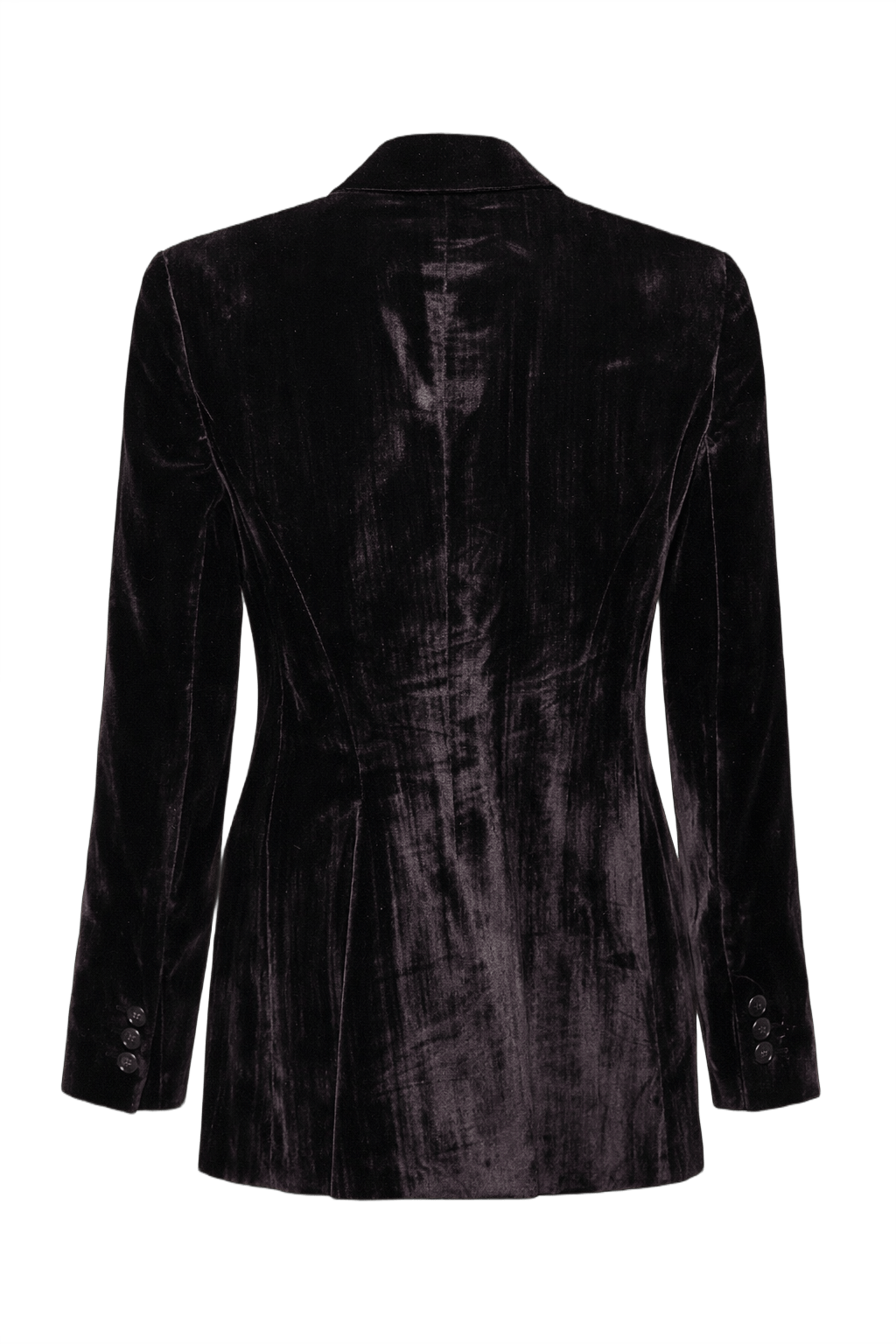 90s Valentino Deep Espresso Brown Velvet Blazer - Back View