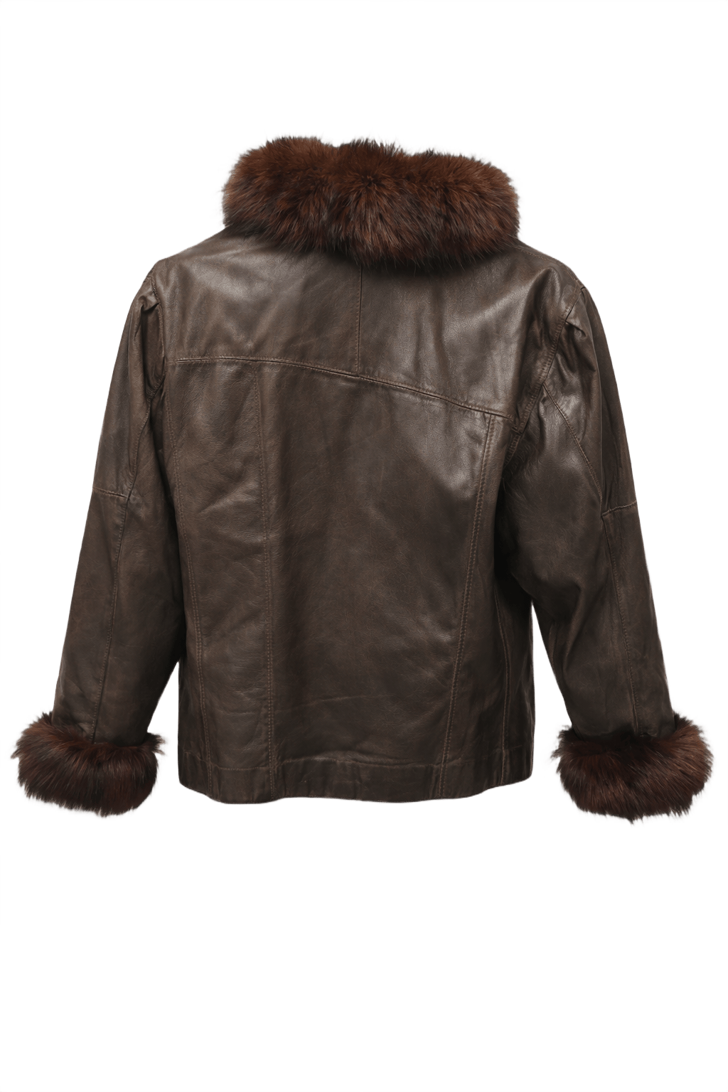 80s GRANDMA DID IT BETTER Dark Brown Leather - Back View