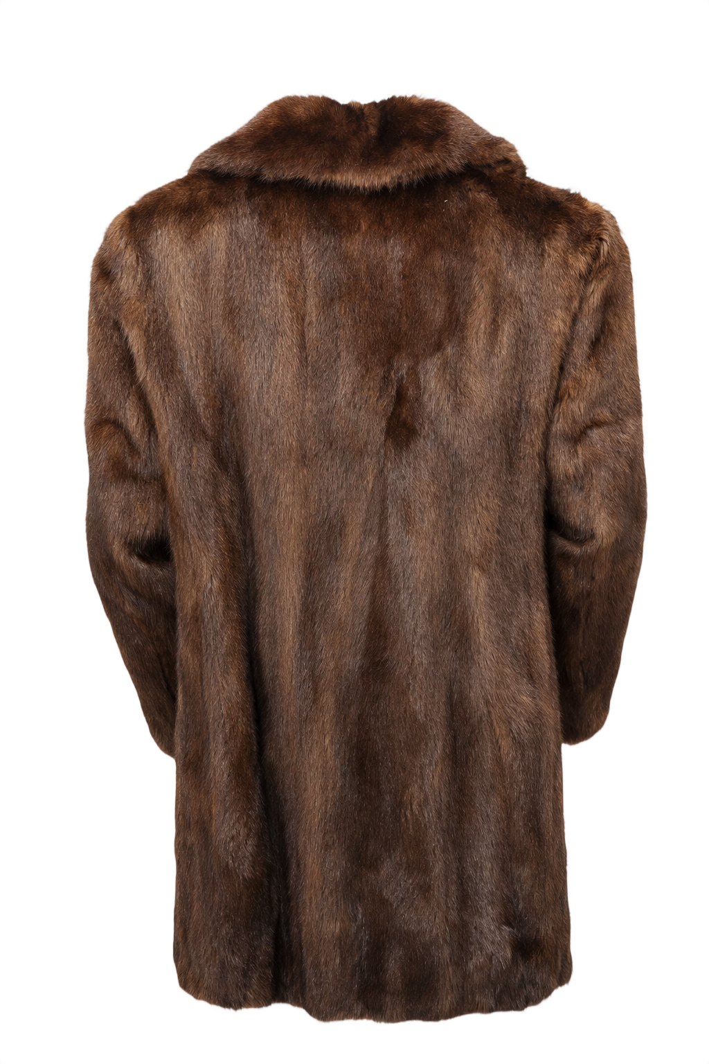 80s GRANDMA DID IT BETTER Brown Fur Coat - Back View