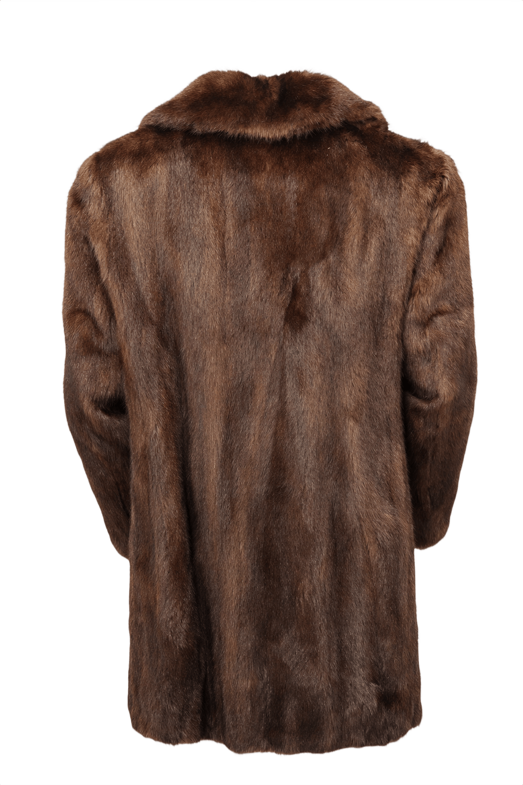 80s GRANDMA DID IT BETTER Brown Fur Coat - Back View
