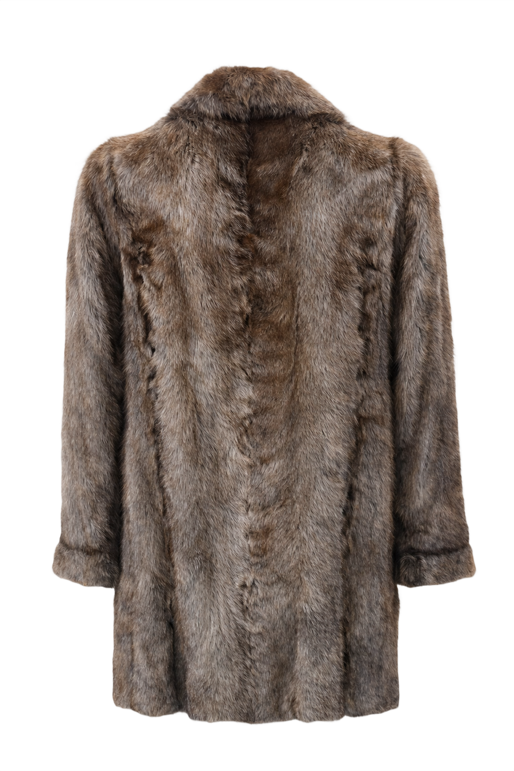 80s Grandma Did It Better Brown Fur Coat - Back View