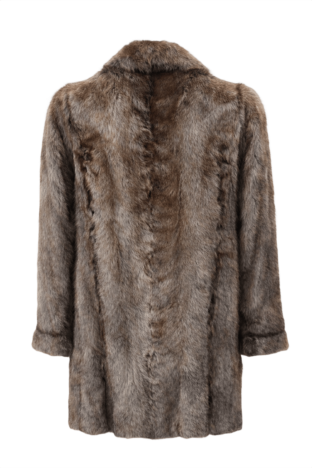 80s Grandma Did It Better Brown Fur Coat - Back View