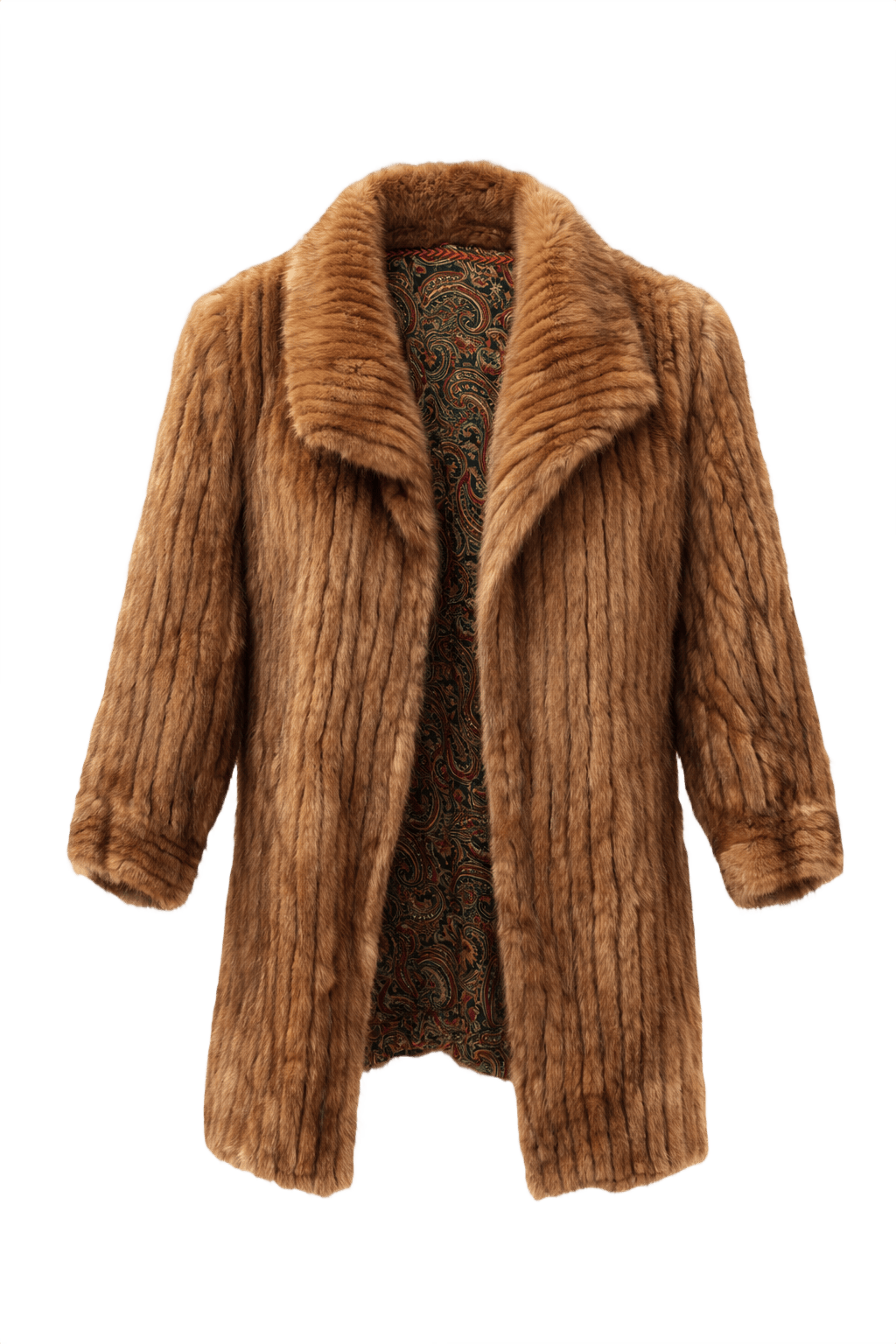 1980s Brown Fur Coat - Front View