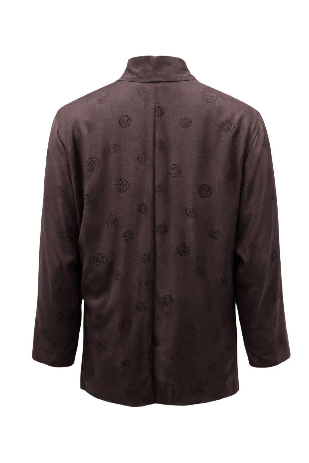 80s Dark Brown Silk Jacket - Back View