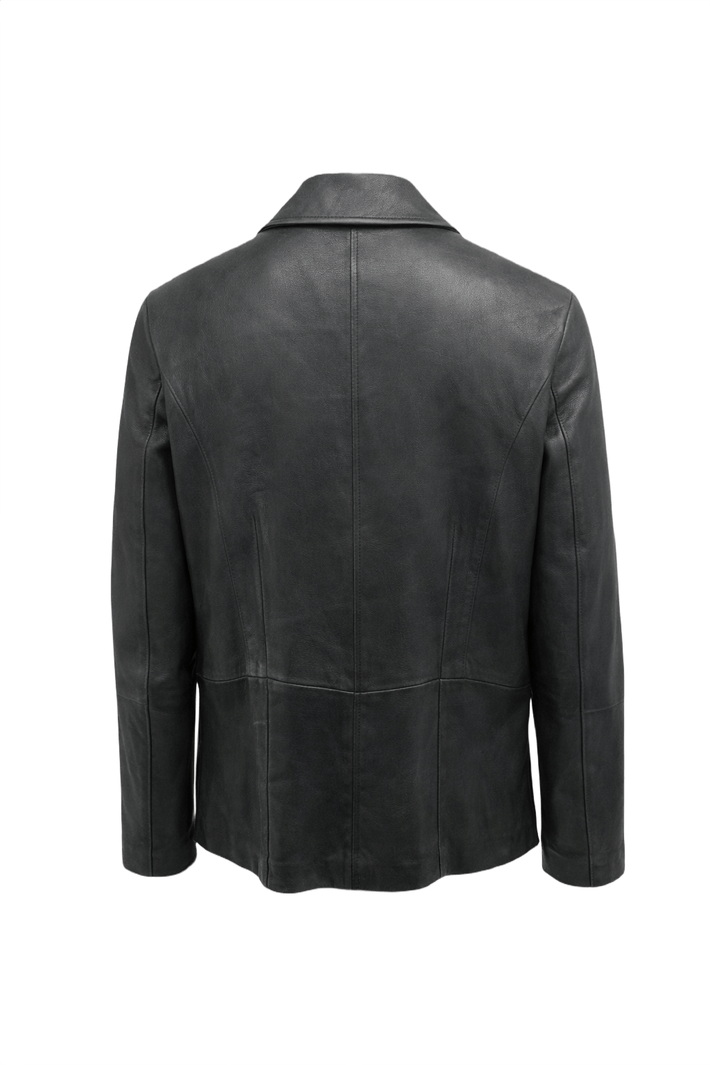 90s Black Leather Jacket - Back View