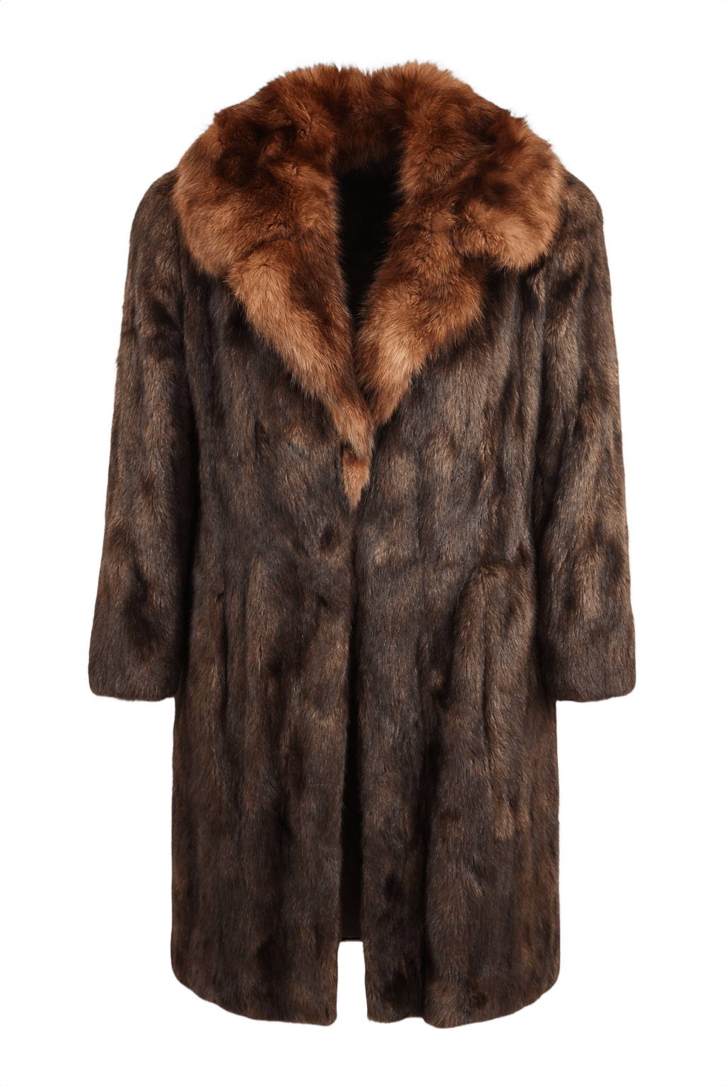 1980s Dark Brown Fur Coat - Front View