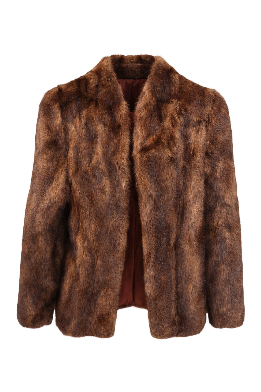 1980s Brown Fur Coat - Front View