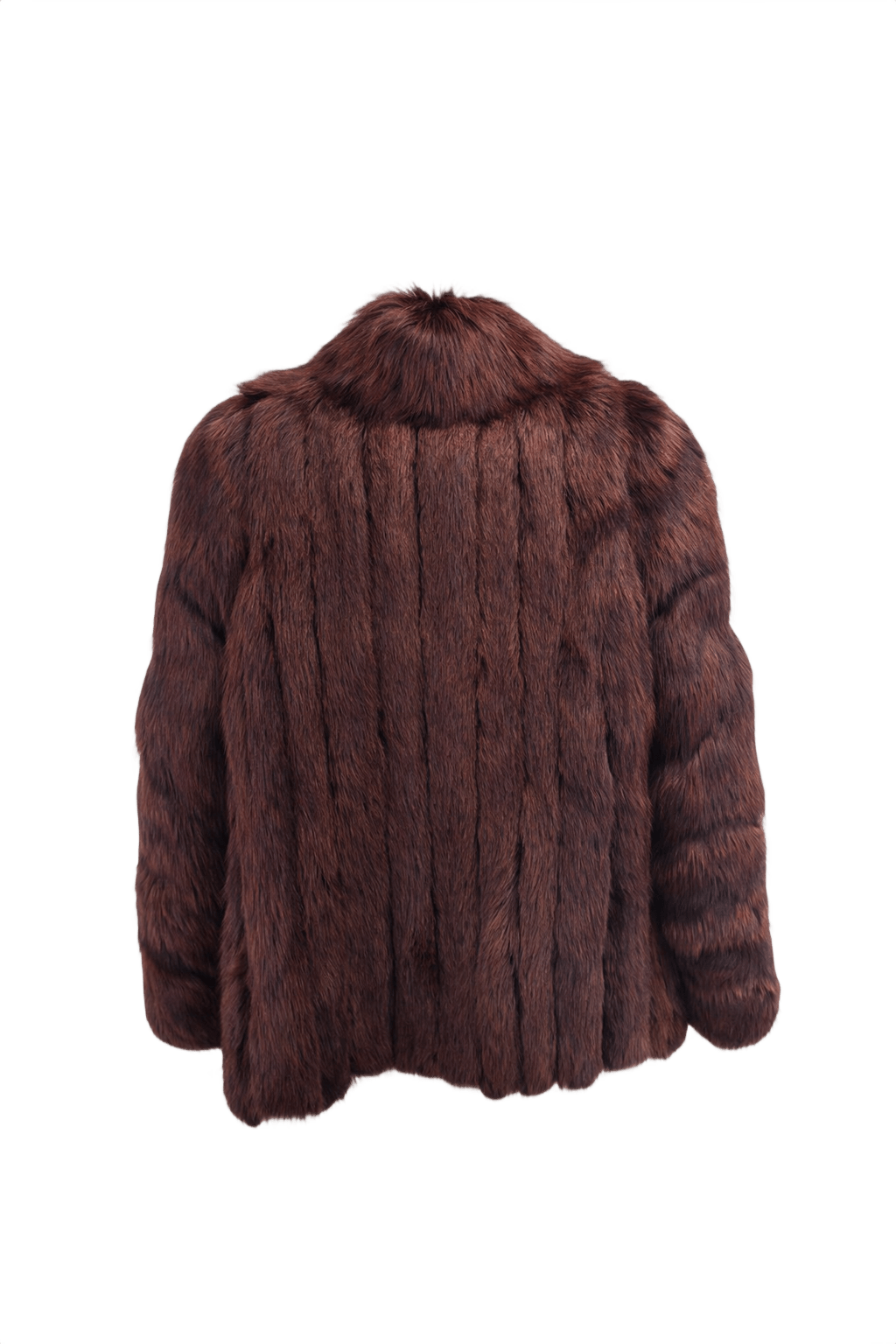 1990s Deep Burgundy Saga Fox Fur Coat - Back View