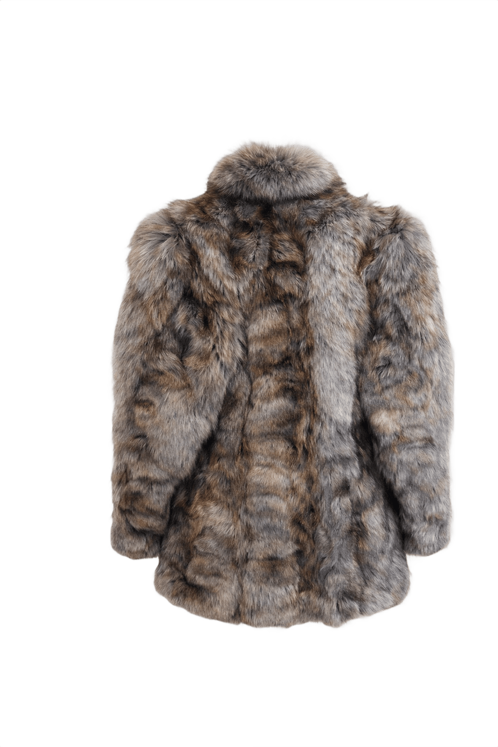1990s Gray Fur Coat - Back View