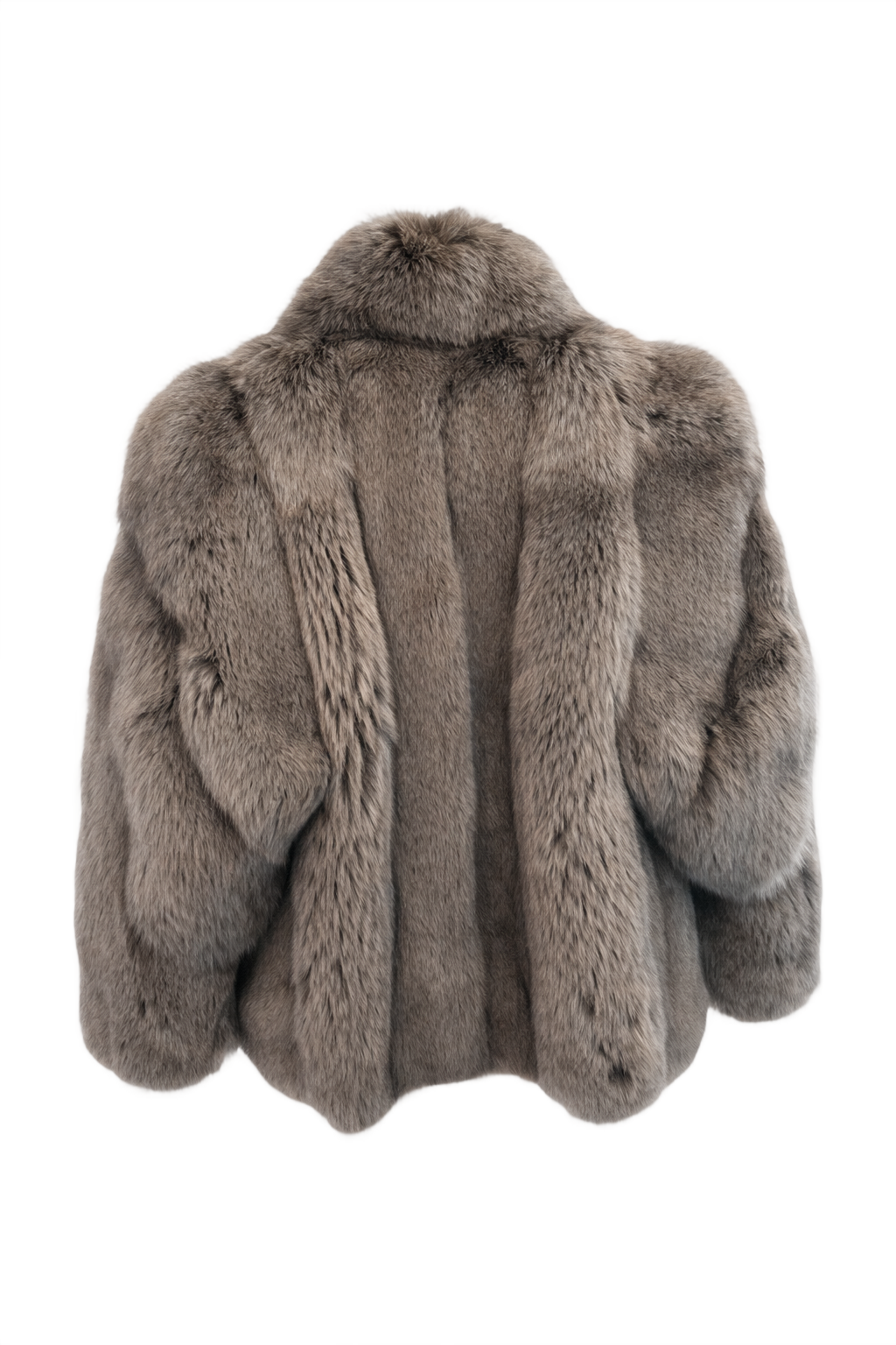1980s Gray Fur Coat - Back View