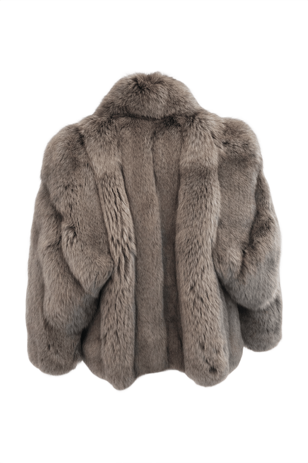 1980s Gray Fur Coat - Back View