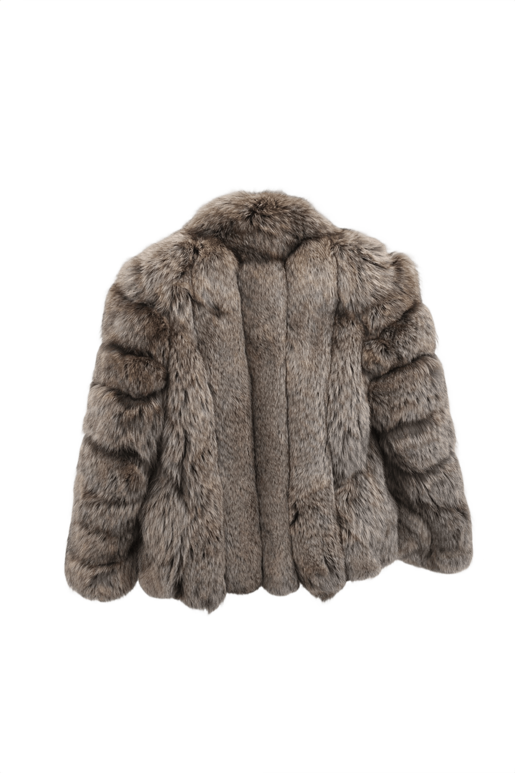 1980s Gray Fur Coat - Back View