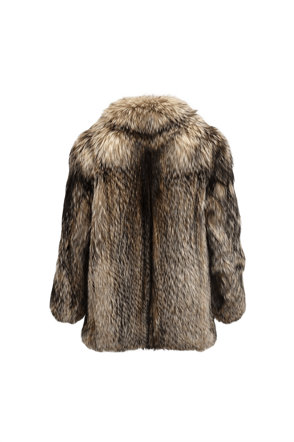 1980s Natural Brown Fox Fur Coat - Back View