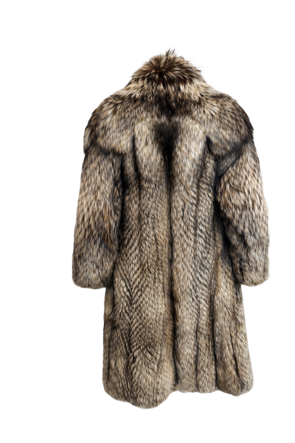1980s Natural Fur Oversized Fur Coat - Back View