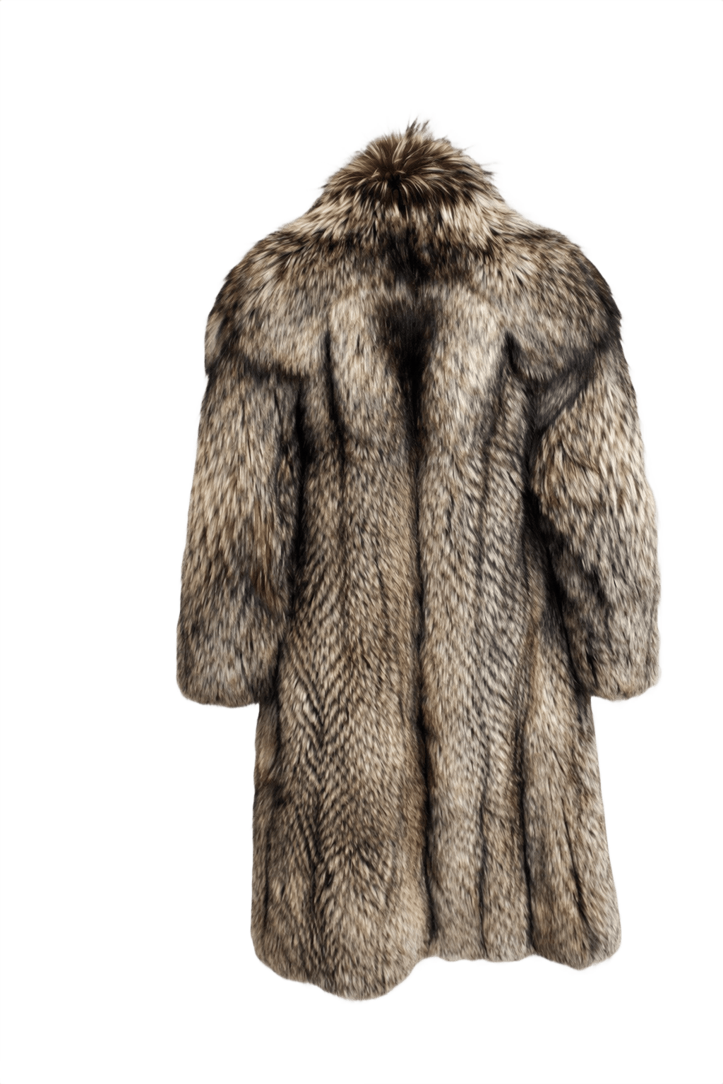 1980s Natural Fur Oversized Fur Coat - Back View
