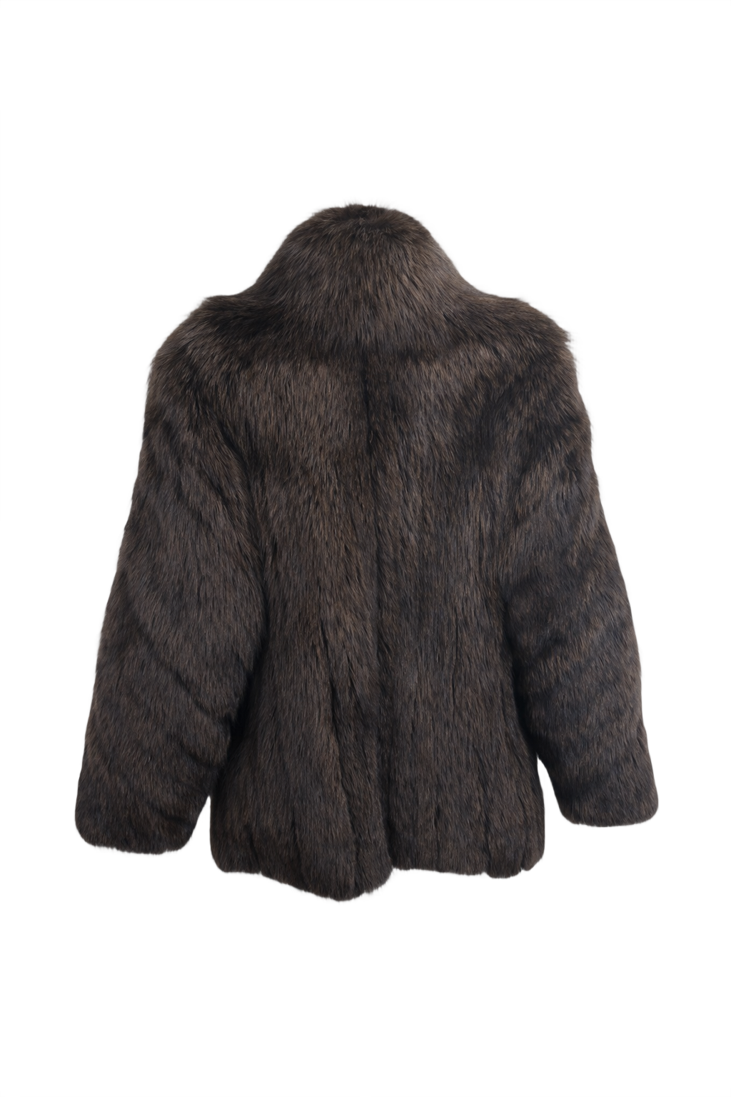 1980s Dark Brown Fur Coat - Back View