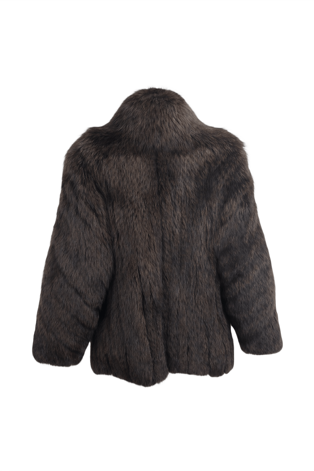 1980s Dark Brown Fur Coat - Back View