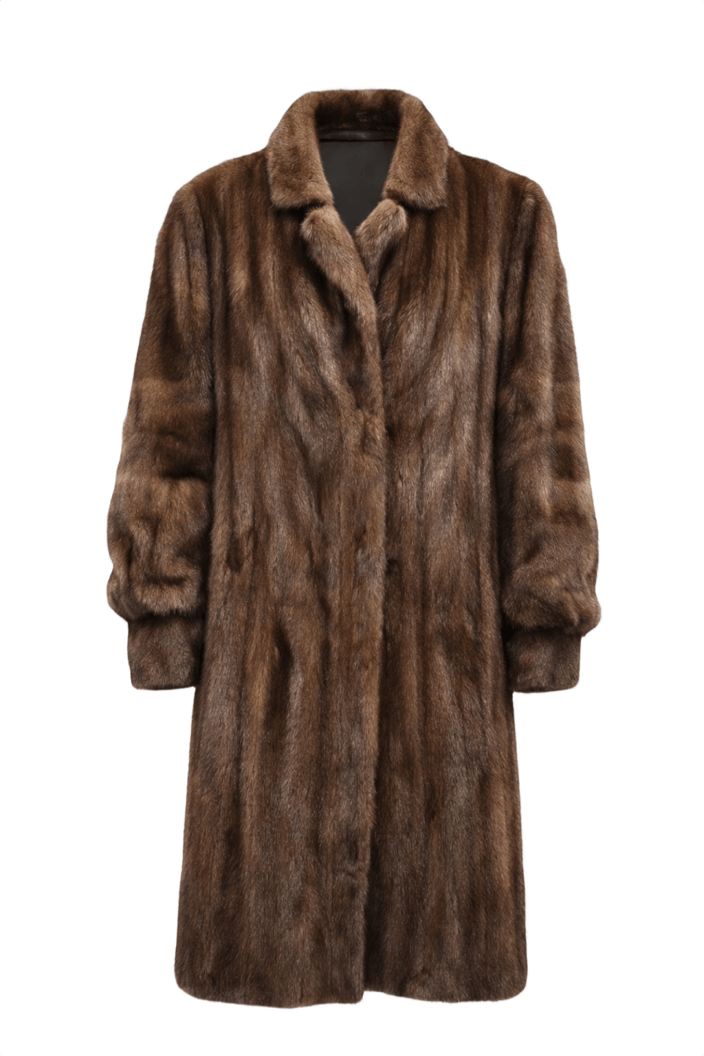 80s Brown Fur Coat - Front View