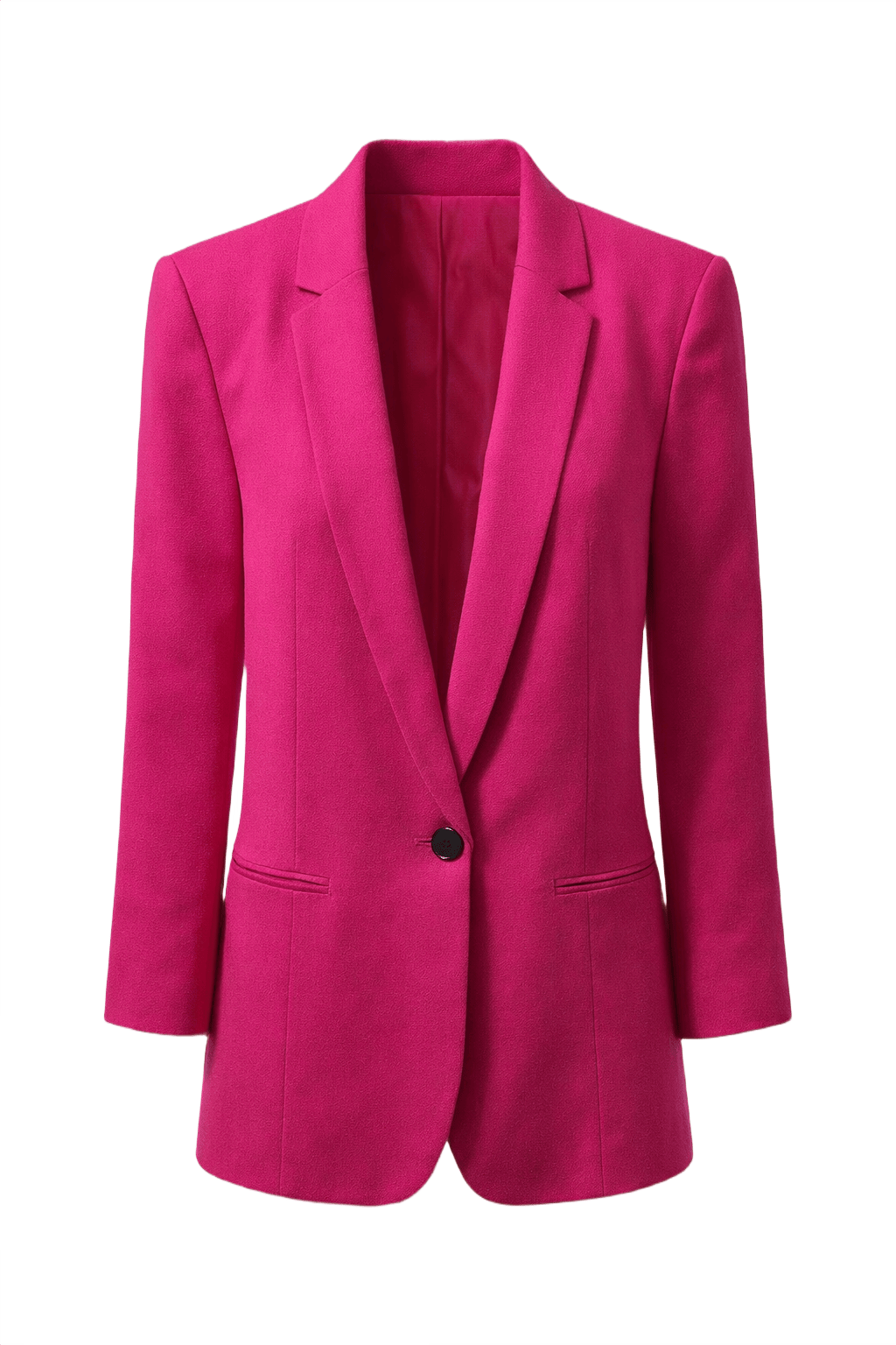 1980s Fuchsia Wool Blazer - Front View