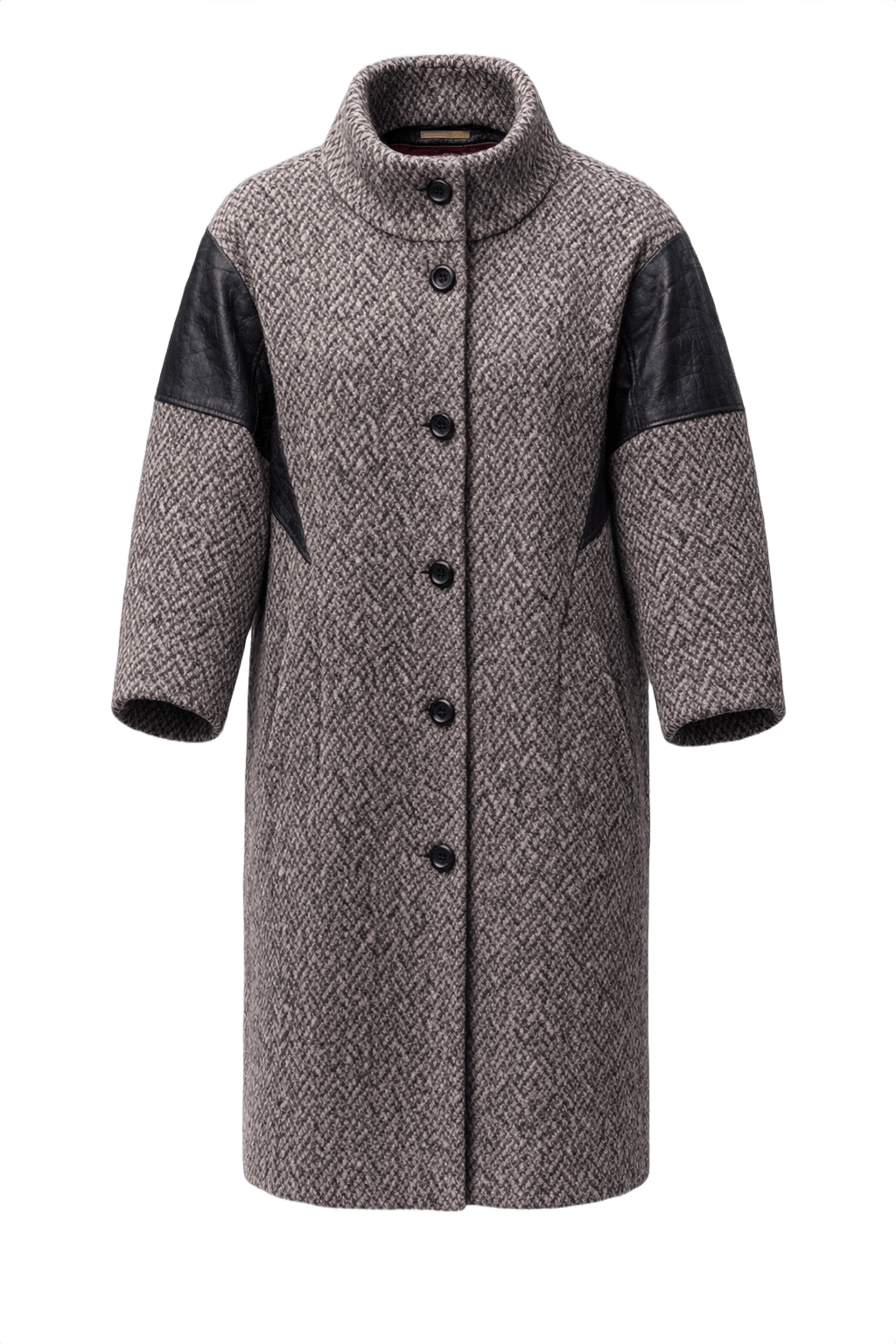 1980s Grey Wool Blend Coat - Front View