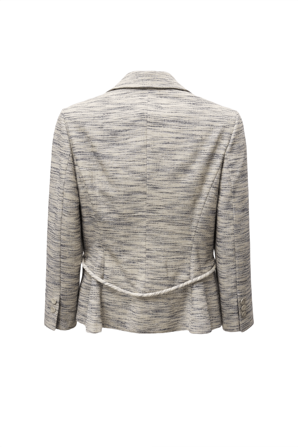 1980s Beige Wool Blend Blazer - Back View