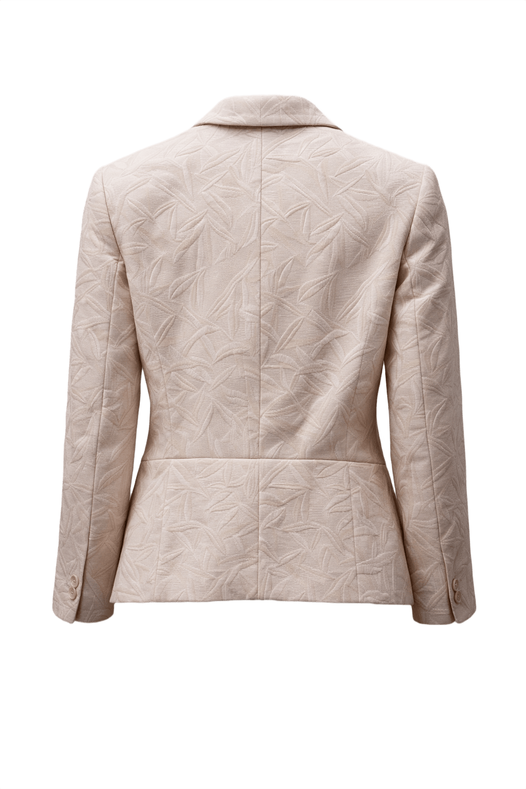 1980s Cream White Textured Blazer - Back View