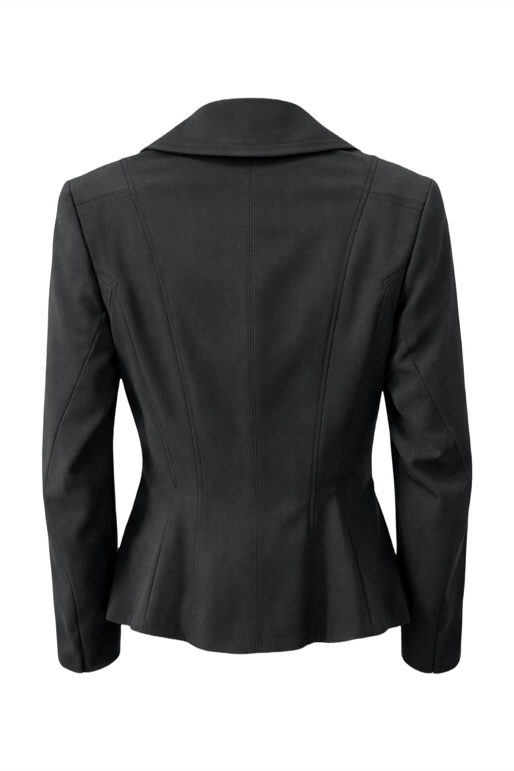 1990s Black Polyester Blazer - Back View