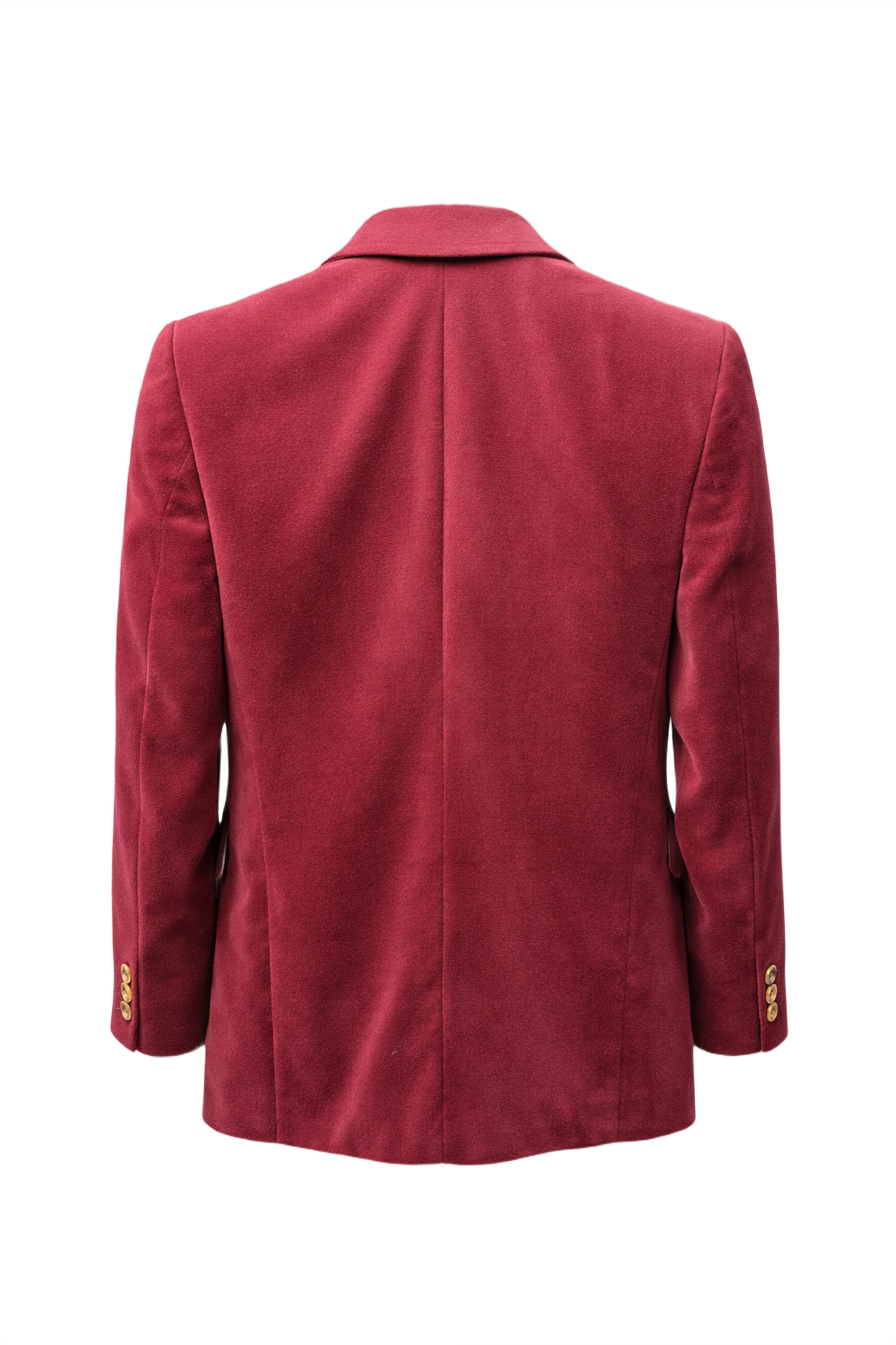 1980s Deep Rose Pink Wool Blazer - Back View