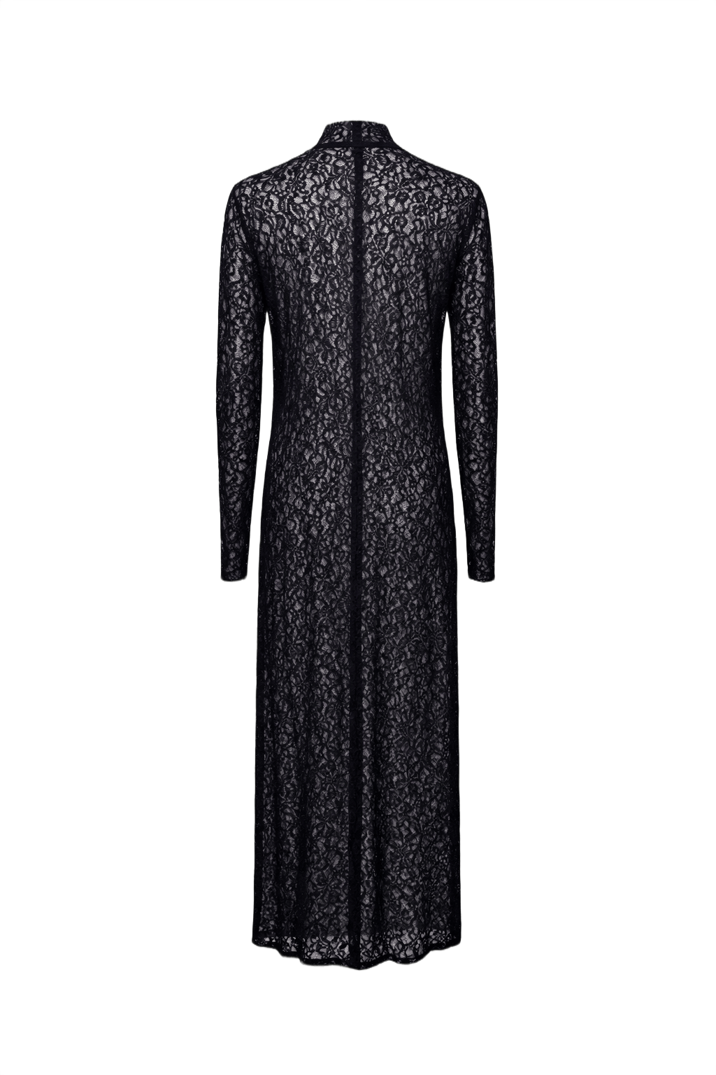 1990s Black Lace Tunic - Back View