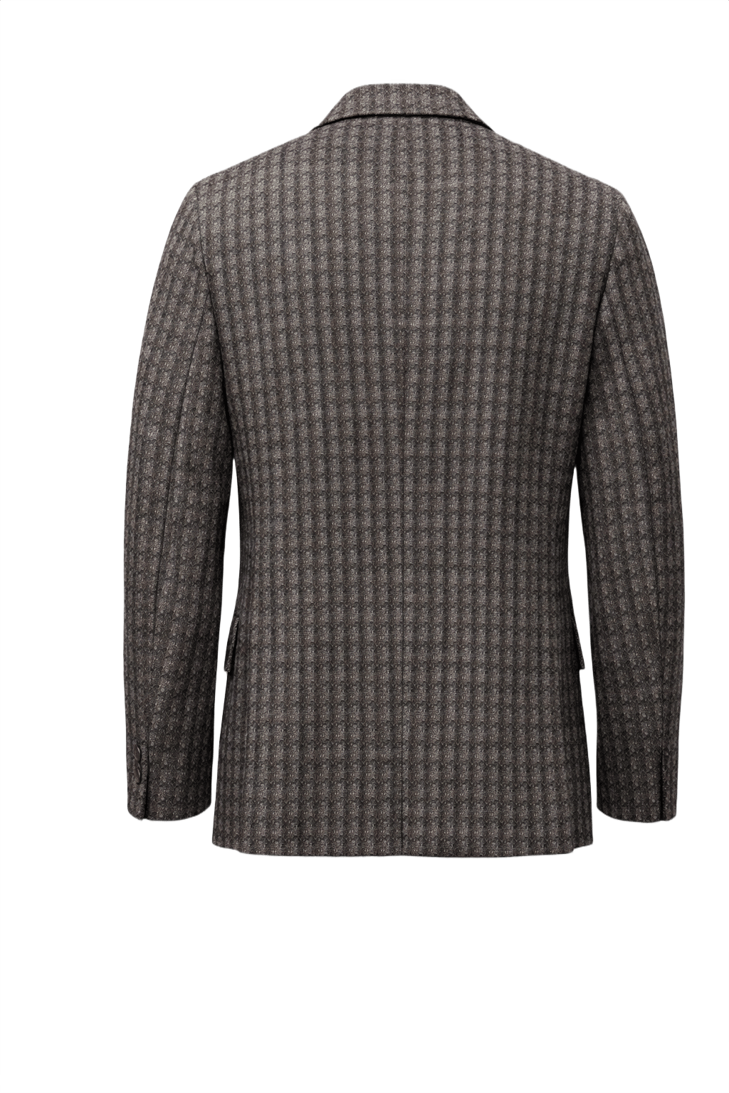 1980s Grey Brown Wool Blazer - Back View