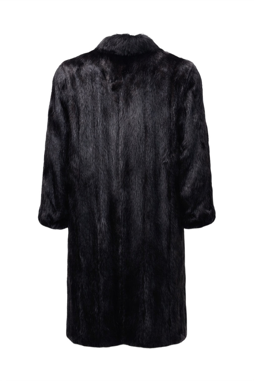 1980s Black Fur Coat - Back View
