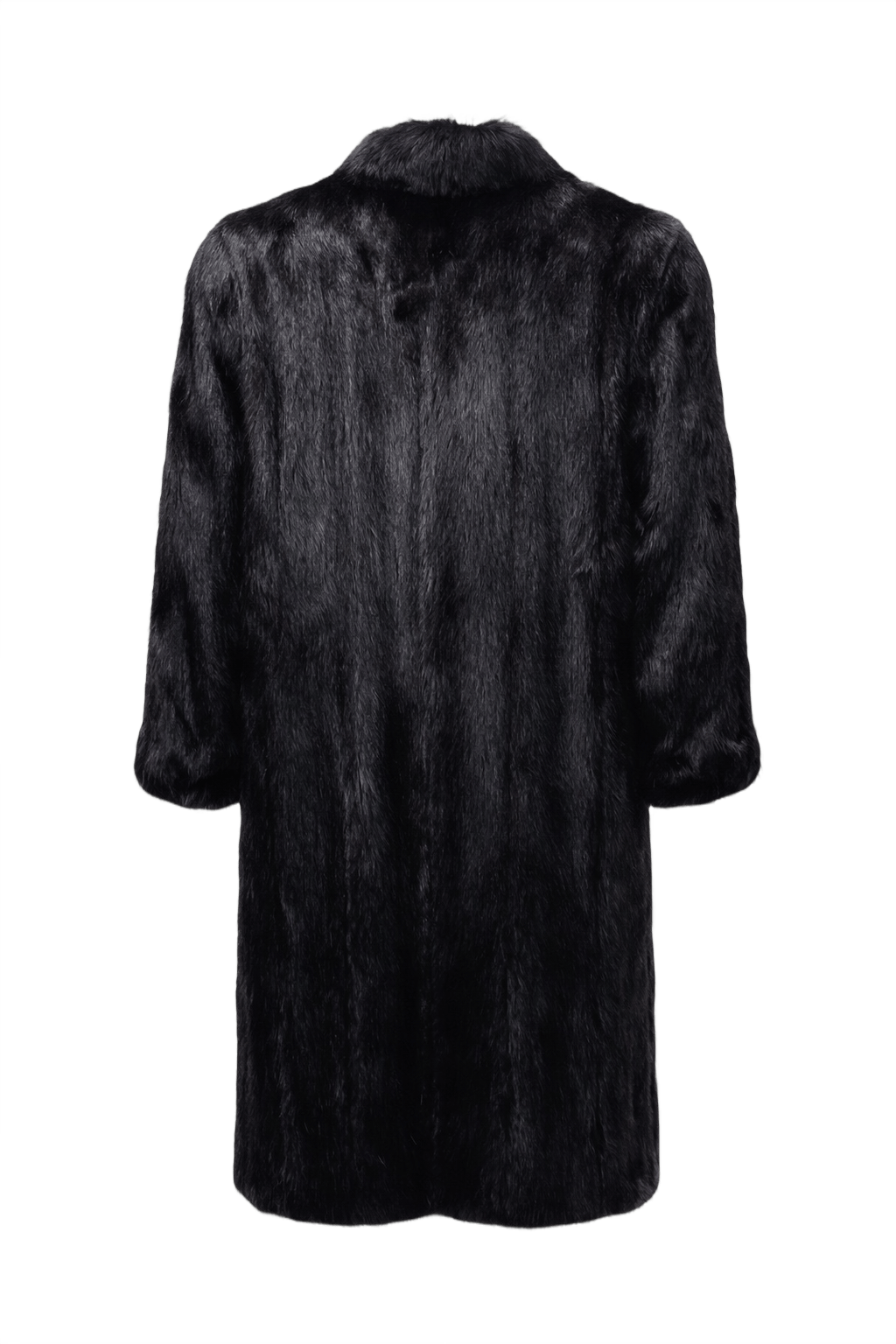 1980s Black Fur Coat - Back View
