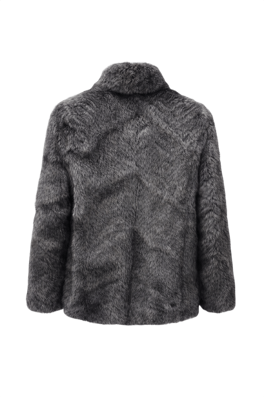 1980s Gray Fur Coat - Back View