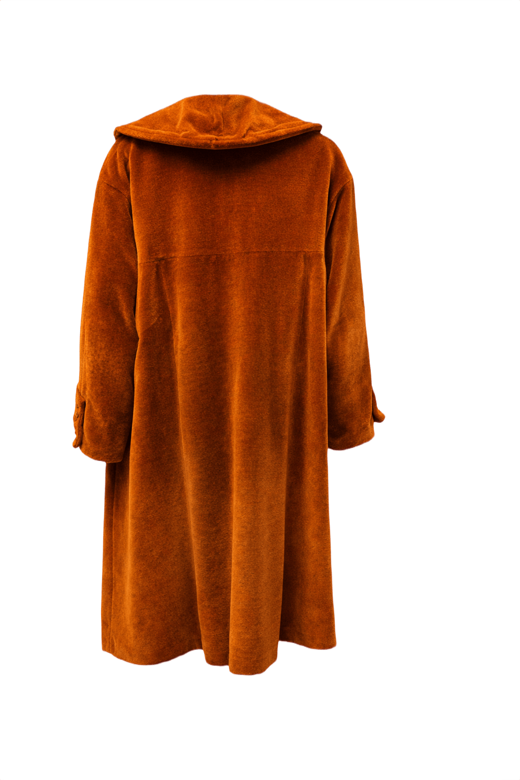 1930s Rust Orange Velvet Coat - Back View