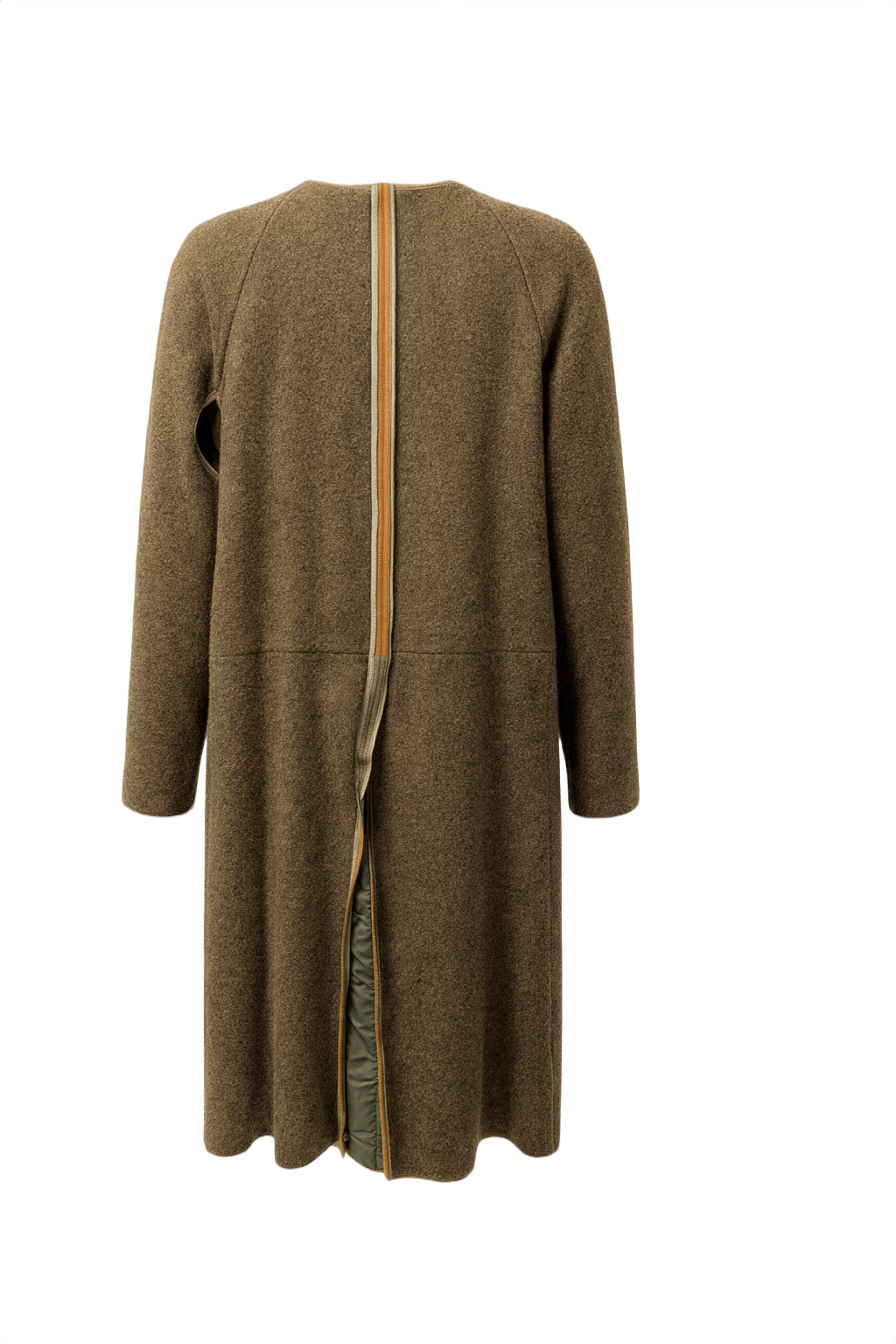 1940s Olive Green Wool Blend Coat - Back View