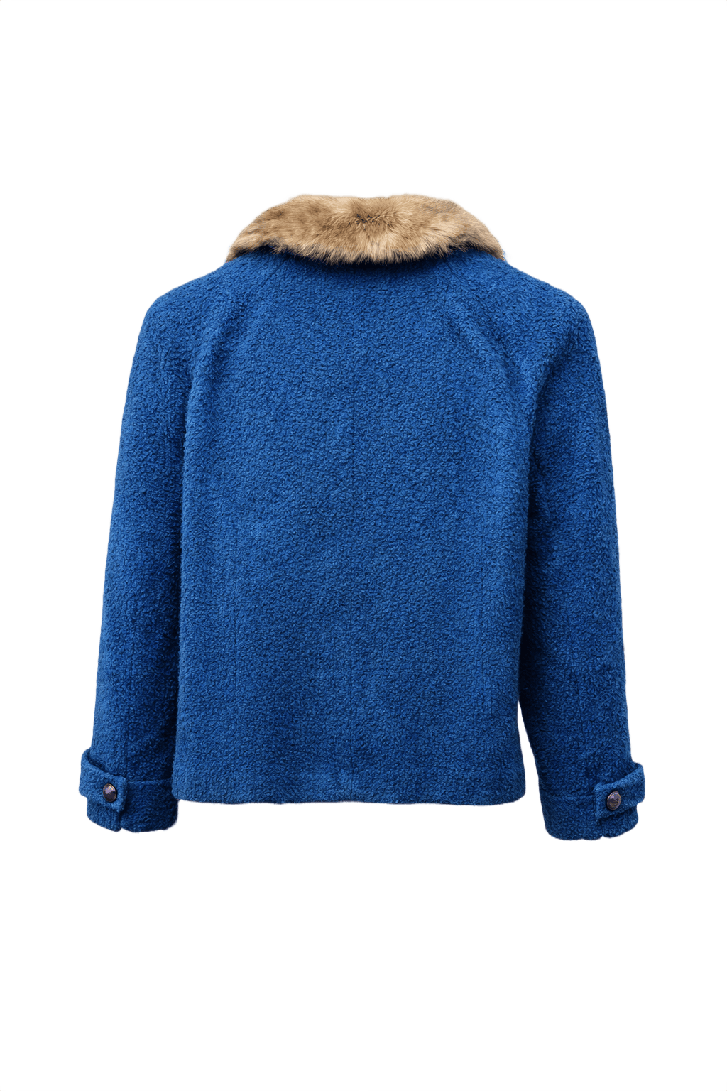 1960s Royal Blue Wool Blend Jacket - Back View