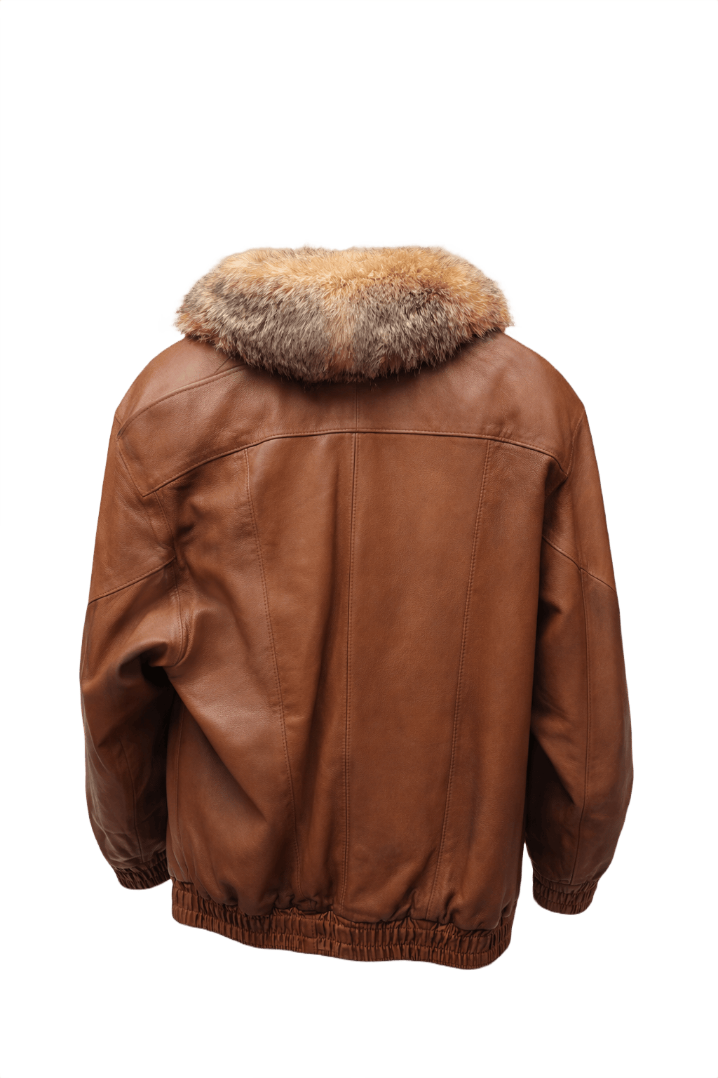 1970s Brown Leather Bomber Jacket - Back View
