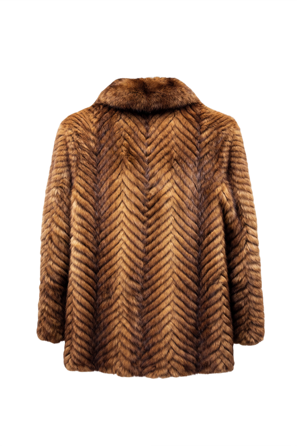 1980s Brown Fur Coat - Back View