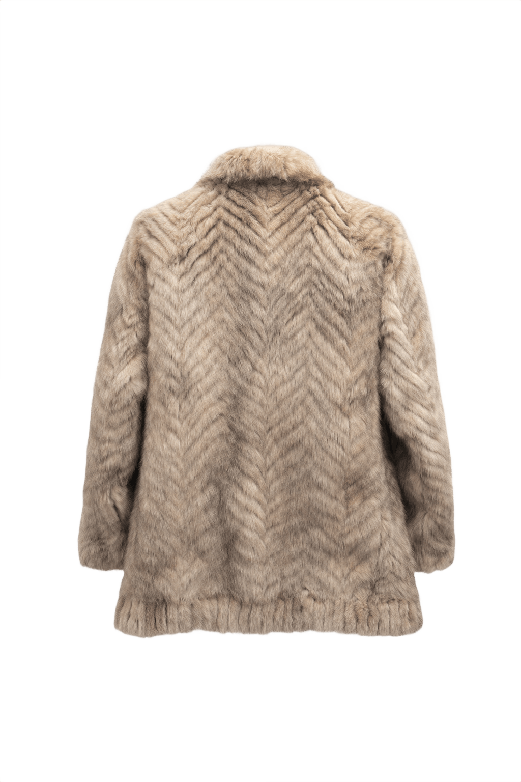 1980s Cream Fur Coat - Back View