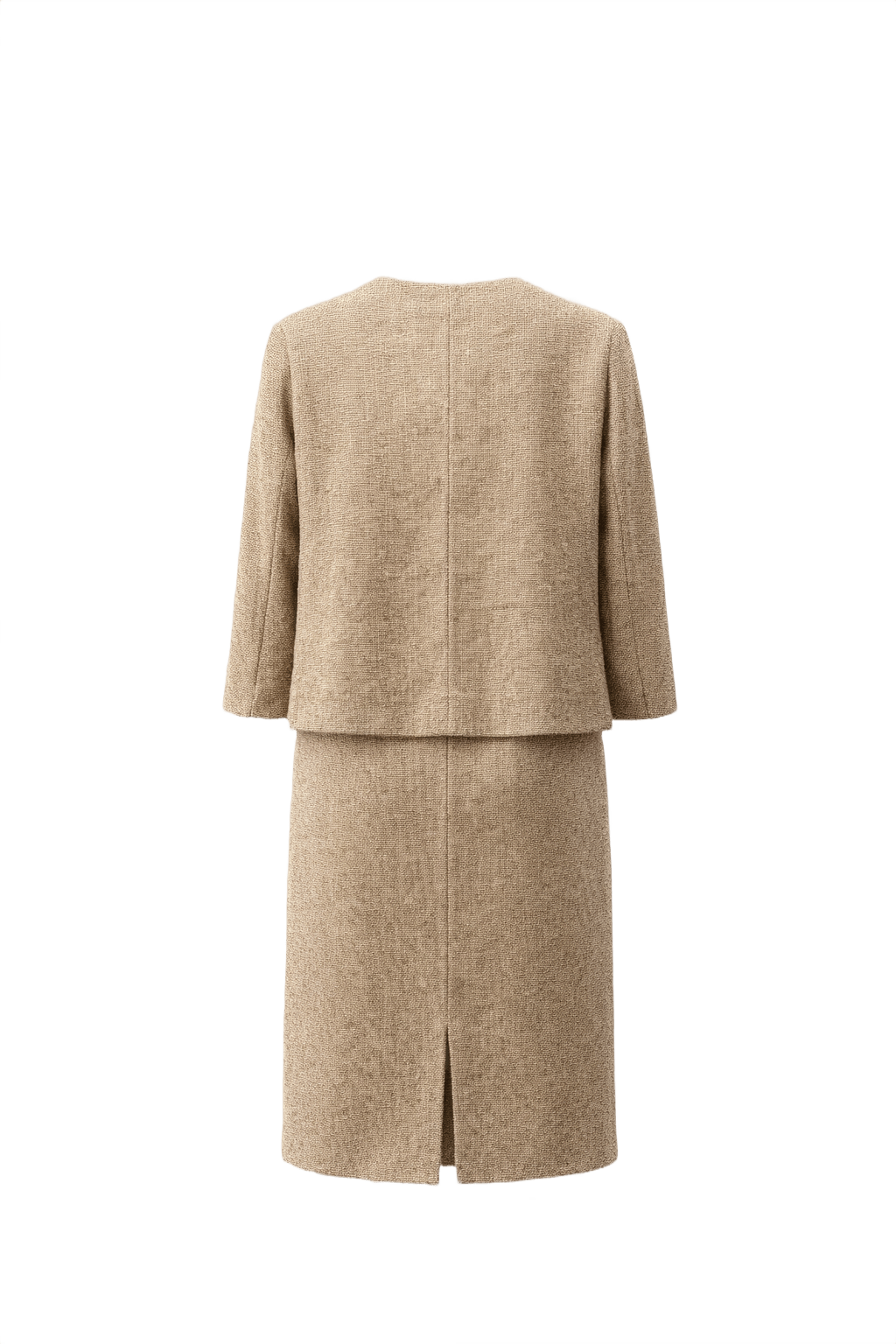 1960s Beige Wool Skirt Suit - Back View