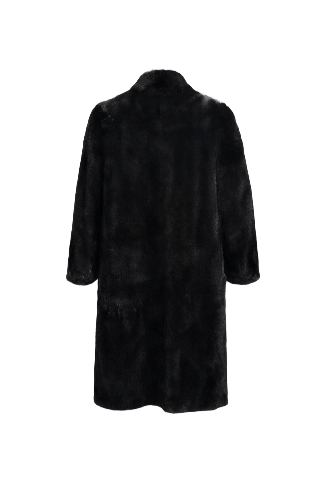 1980s Black Fur Coat - Back View