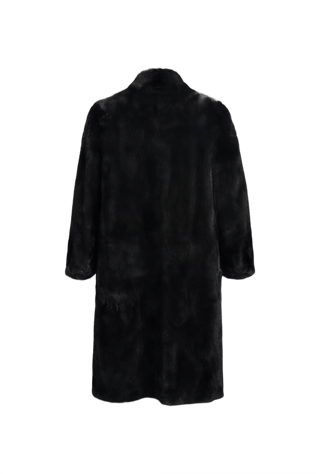 1980s Black Fur Coat - Back View