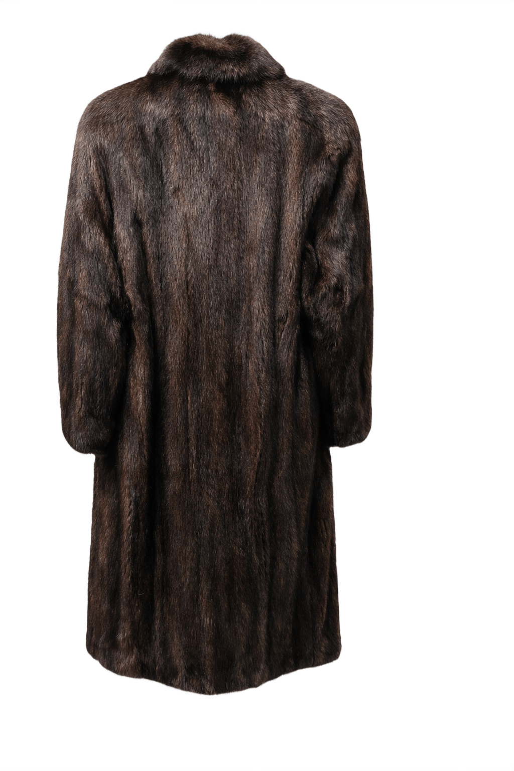 1980s Dark Brown Fur Coat - Back View