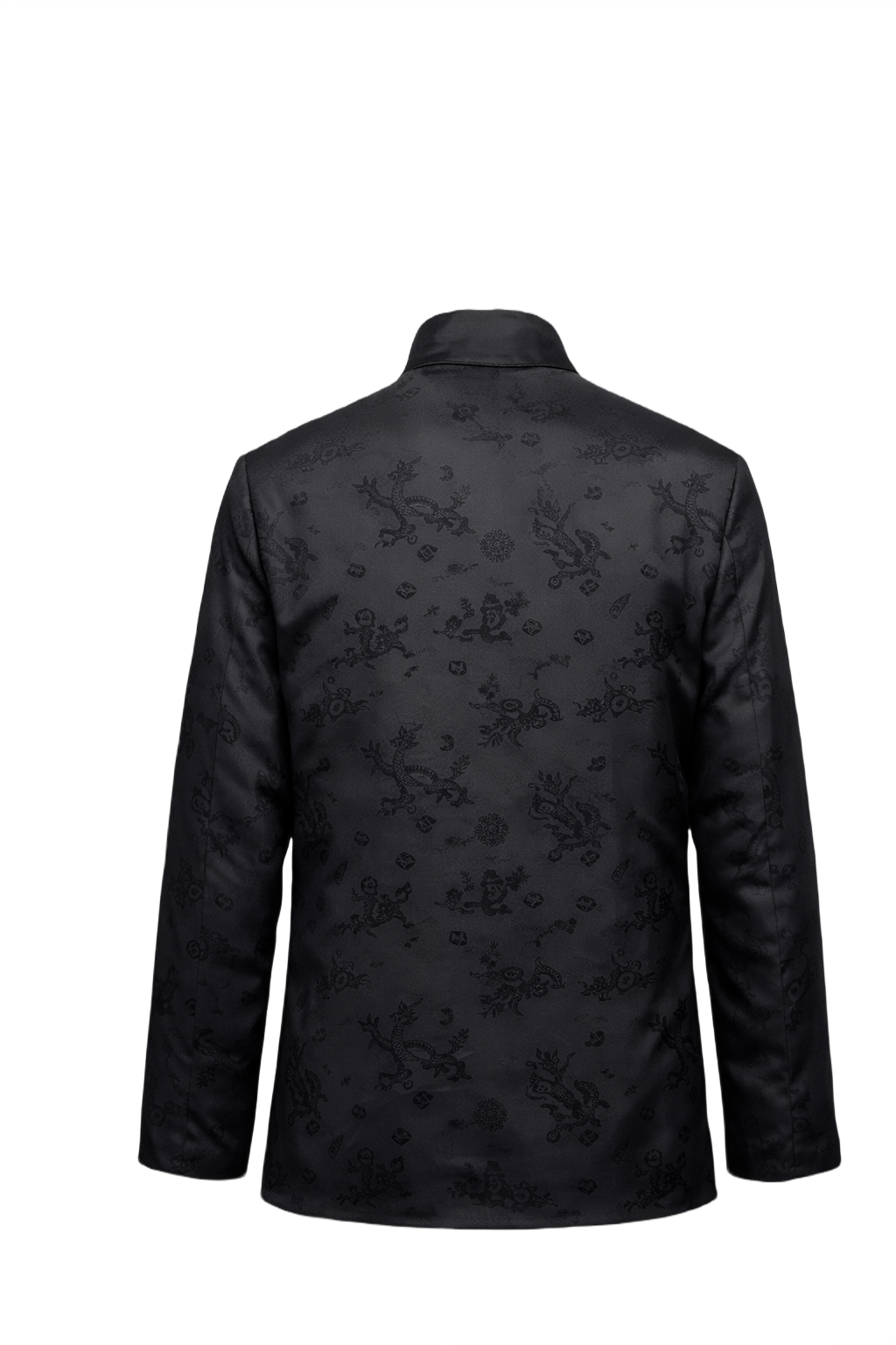 1980s Black Satin Jacket - Back View