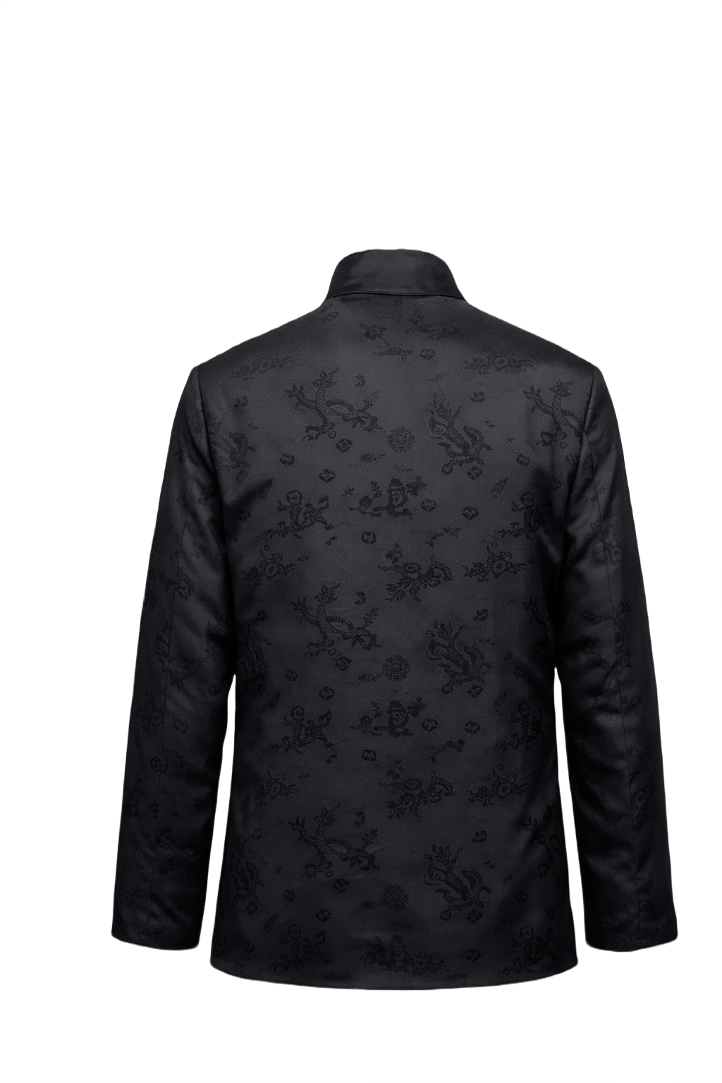 1980s Black Satin Jacket - Back View