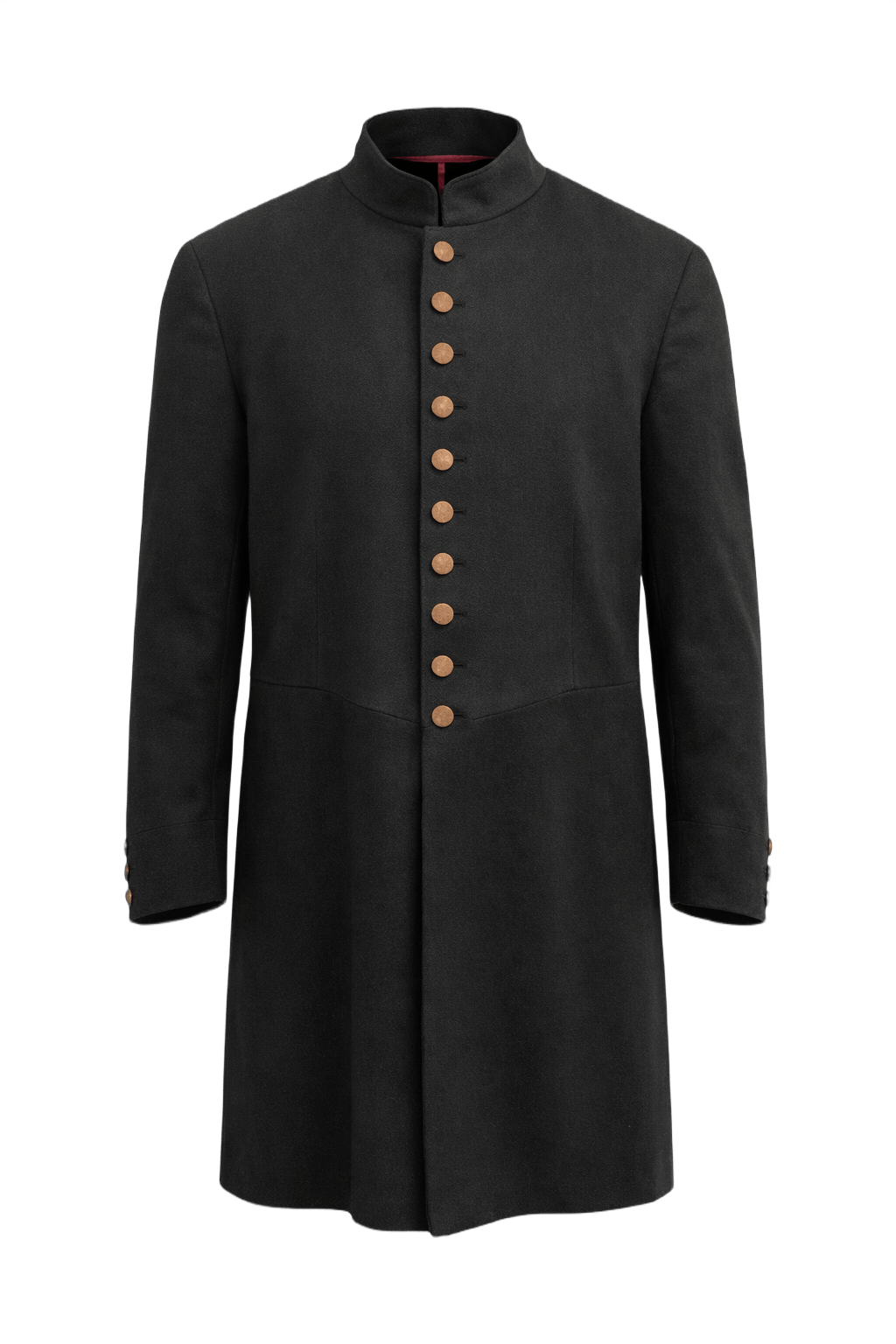 1930s Black Wool Coat - Front View