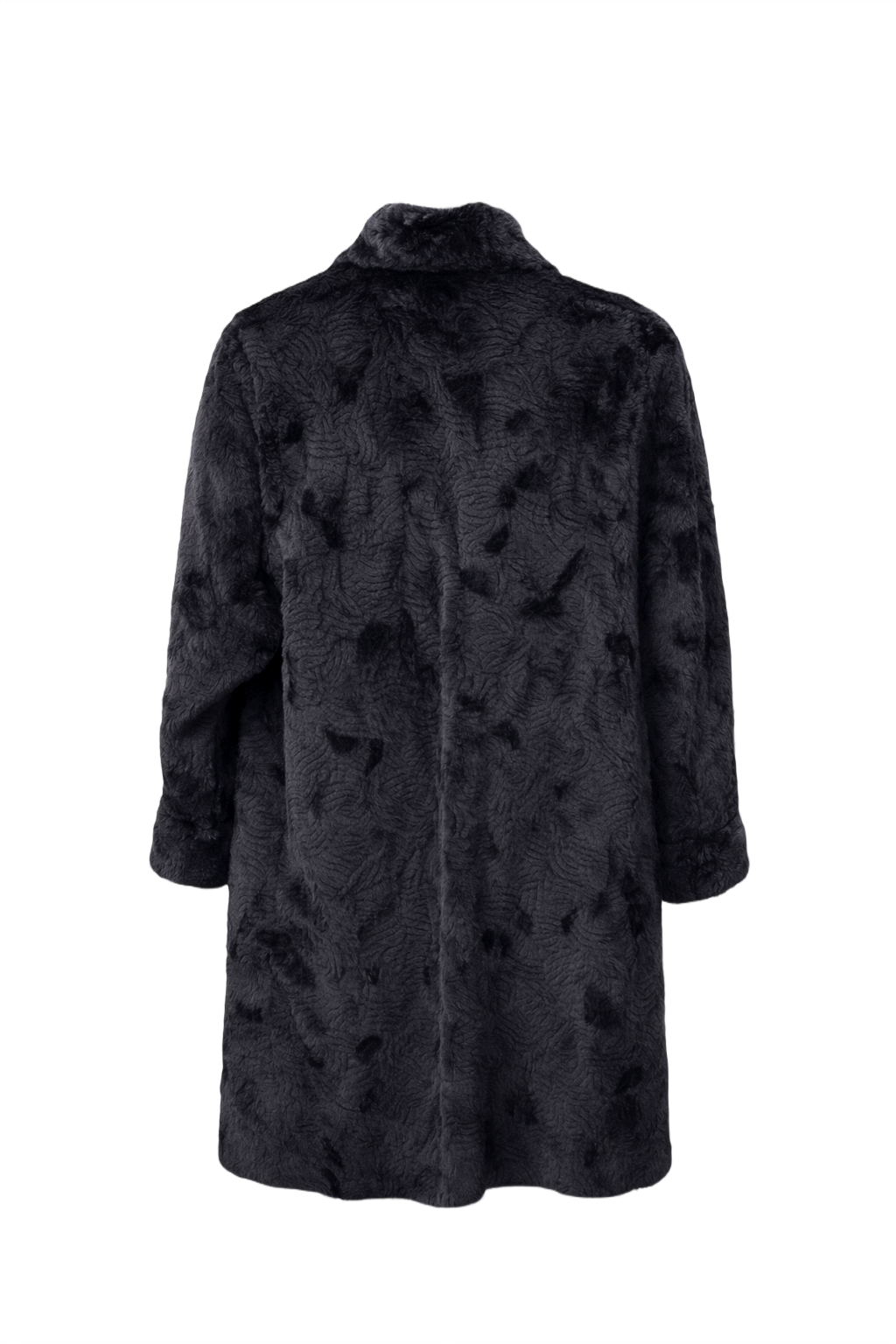 1980s Black Mink Fur Shredded Coat - Back View
