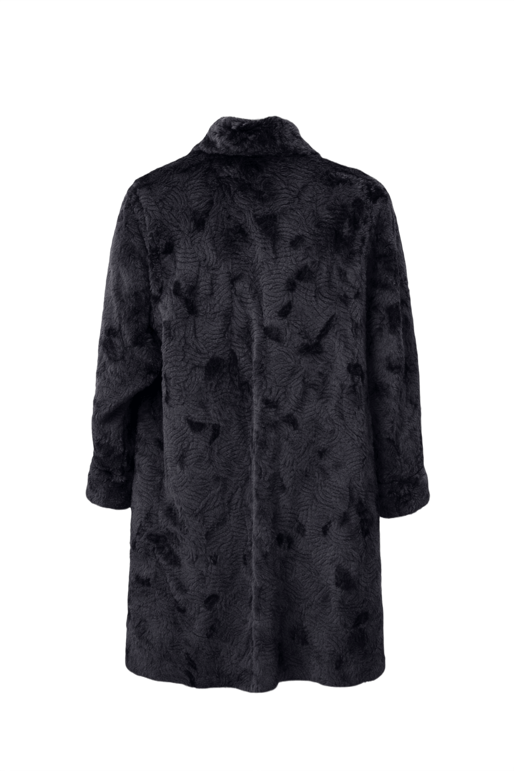 1980s Black Mink Fur Shredded Coat - Back View